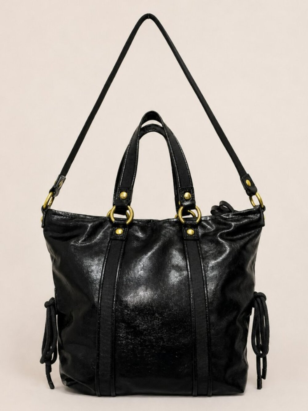 COACH Poppy Daisy Liquid Gloss Tote Black Glam Shoulder Bag w/ COA - Picture 6 of 14